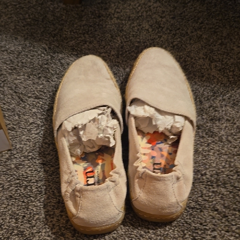 Born Gray and Cream Flats Comfortable Slip-Ons